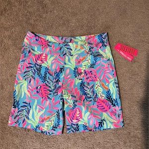 Lilly Pulitzer Reid Pull-On Shorts in You’ve Been Spotted-Ocean View